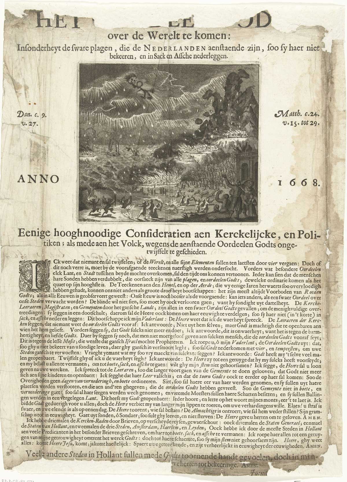 Jan Rothé – Houten Waarschuwing over de aanstaande bestraffing van het land door God, 1668 door de sekte van Jan Rothé.